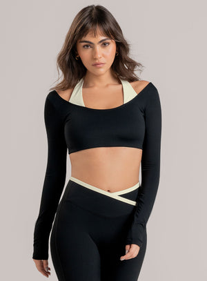 CROP TOP LEA EN TELA SHERY 1 NEGRO