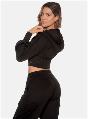 Chaqueta deportiva poliéster, color negro
