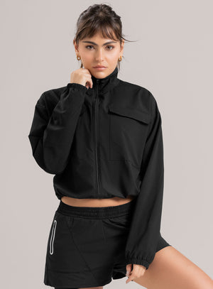 CHAQUETA DEPORTIVA SASHA EN TELA SEMI IMPERMEABLE 1 NEGRO