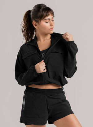 CHAQUETA DEPORTIVA SASHA EN TELA SEMI IMPERMEABLE 1 NEGRO