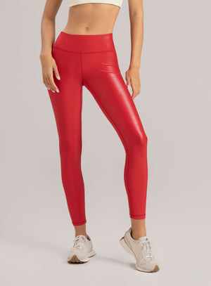 LEGGINS DEPORTIVO FIORE EN TELA APARIENCIA CUERO 5 ROJO