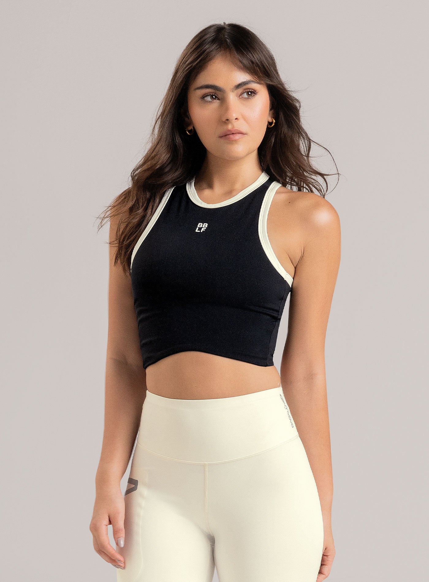 TOP DEPORTIVO ARIA EN TELA SHERY 1 NEGRO