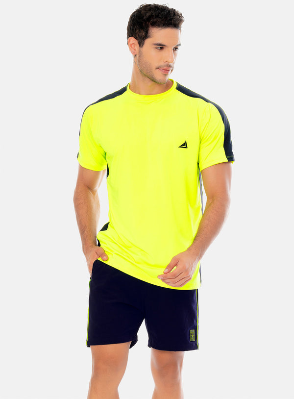 CAMISETA DEPORTIVA HOMBRE CON CORTES EN HOMBRO Y COSTADO REF: 86186